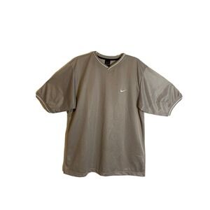 Nike Jersey Pullover Shirt Short Sleeve Polyester Gray Large